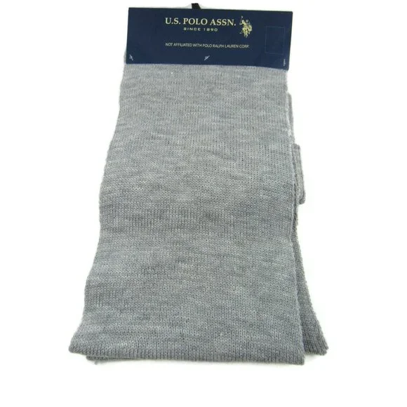 U.S. Polo Assn. Women's Simulated Pearls Knit Hat & Scarf Set Gray One Size New - Picture 4 of 6